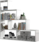Libreria 145x29x145 cm 9 Ripiani in Melamina Bianco