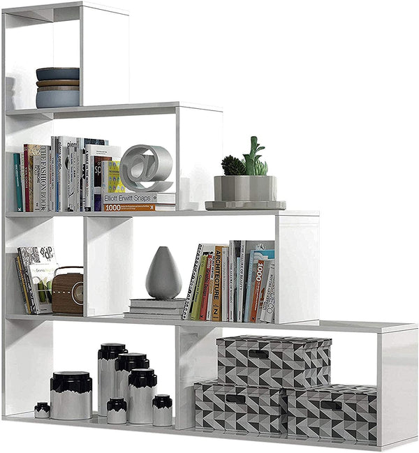 Bücherregal 145 x 29 x 145 cm 9 Regale aus weißem Melamin online