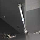 Libreria 8 vani 2 cassetti 1 anta 140x195x35 cm in legno effetto olmo scuro e grigio