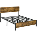 Struttura Letto Matrimoniale 149x207x104 cm in Truciolato con Testiera e Pediera Marrone
