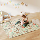 Tappeto Morbido per Bambini 196x176x1,5 cm Superficie Impermeabile in XPE a Tema Foresta   