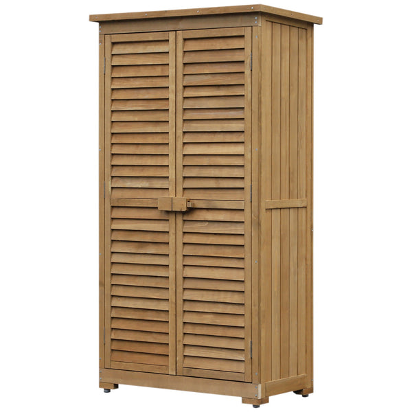 sconto Wasserdichter Gartengeräteschrank 3 Holzböden 87 x 46,5 x 160 cm