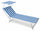 Gartenliege aus Aluminium mit Dach Soriani Riccione Weiß/Blau
