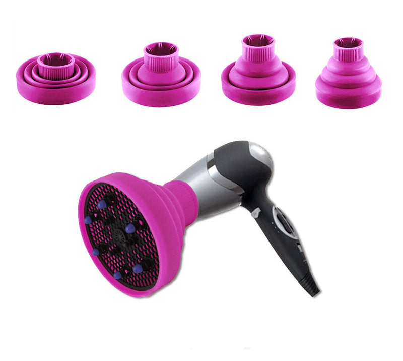 Diffusore universale per Phon Asciugacapelli in silicone pieghevole da viaggio Fucsia