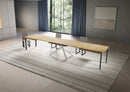  Tavolo Allungabile 180-440x90x74 cm Niket Quercia Natura Gambe Bianche