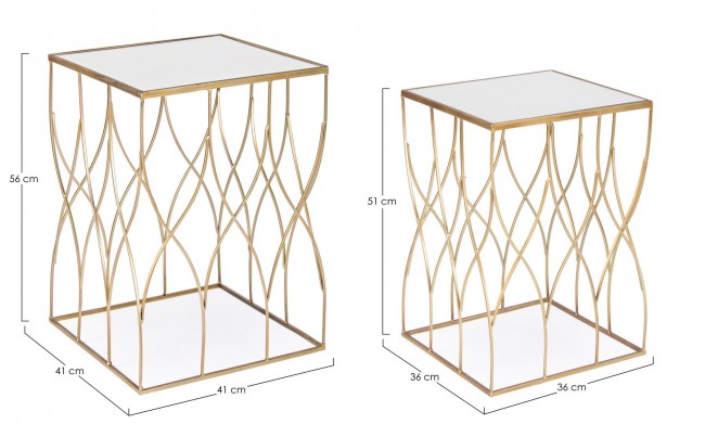 Set 2 Tavolini Quadrati Elenor