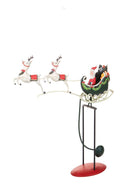 Statuina Babbo Natale con Slitta 48 cm in Metallo