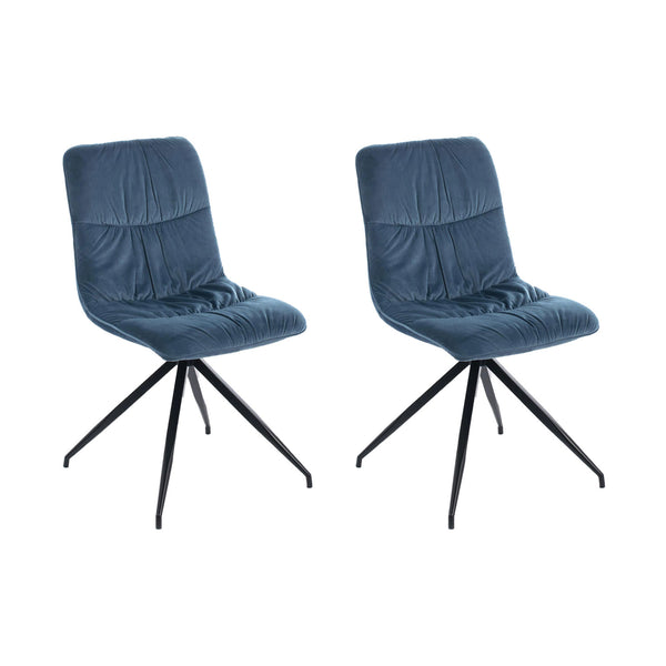 sconto Set 2 Sedie 43x38xH86,5 cm in Microfibra Effetto Velluto Alba Verde Petrolio