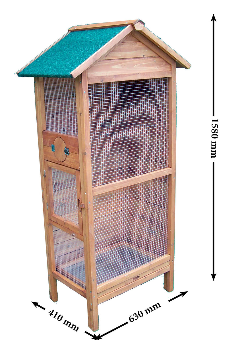 Voliera da Esterno 77x55x158 cm in  Legno Naturale 