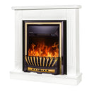 Camino Elettrico da Pavimento 86,5x82x25 cm Effetto Fiamma 2000W Donald & Meridian Bianco/nero