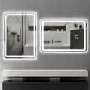 Specchio Bagno da Parete 70x100 cm con Interruttore Touch e Luce LED in Vetro Temperato Argento  