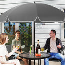 Set da Giardino 6 Pezzi con 4 Sedie Pieghevoli Ombrellone e Tavolo Rotondo  Grigio e Nero   