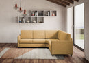 Divano Angolare 5 Posti 221x221x85 cm Karay in Tessuto Ocra