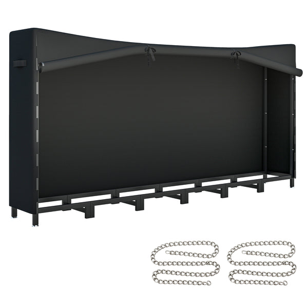 acquista Legnaia da Esterno 235x31x116 cm con Telo Impermeabile e Struttura Regolabile in Metallo Nero