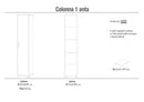 Armadio 1 Anta 39x182x41 cm Noce Stelvio/Ossido Bianco