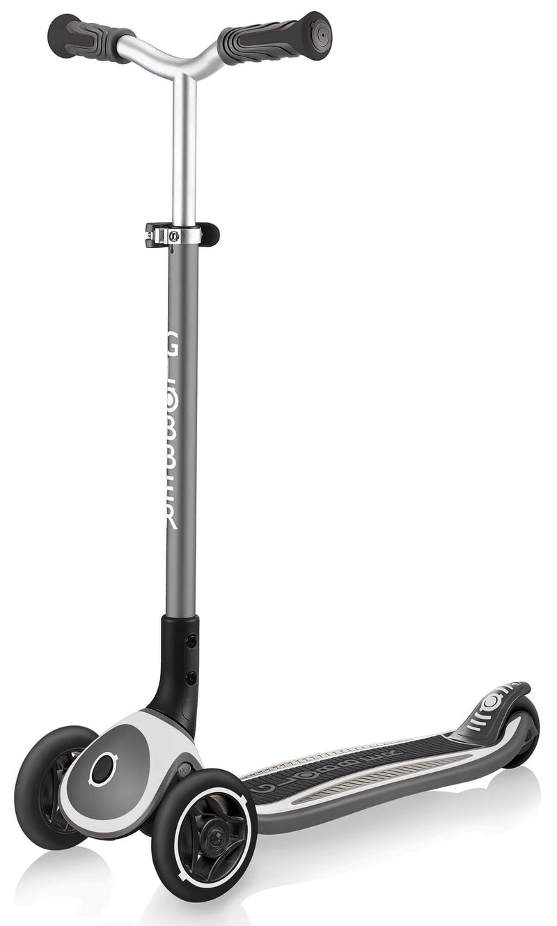 Monopattino 3 Ruote Pieghevole 5 Altezze Max 50 Kg Globber Master Grigio e Bianco