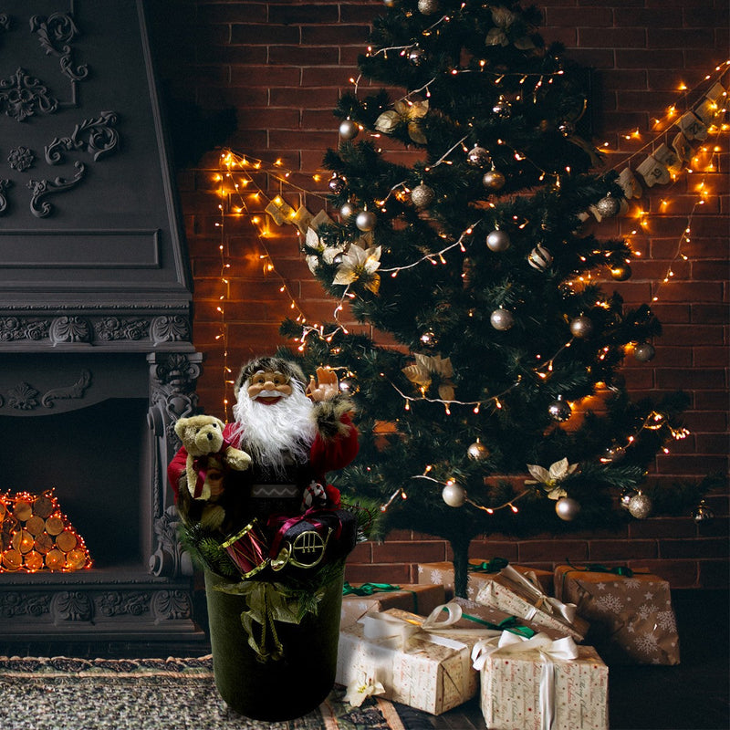 Pupazzo Babbo Natale H80 cm con Luci e Movimento Rosso