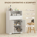 Mobile Bagno da Pavimento 60x30x91,5 cm con Cassetto e Ripiano Regolabile in MDF Bianco      