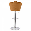 Set 2 Sgabelli 38x38x60/80 cm in Velluto Base Cromata Cammello