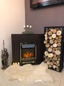 Camino Elettrico da Pavimento 85x95x30 cm Effetto Fiamma 2000W Arthur & Meridian Wenge