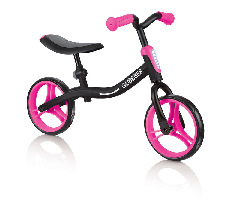 Bicicletta Pedagogica per Bambini 10" Senza Pedali Globber Go Bike Nero e Rosa