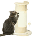 Albero Tiragraffi per Gatti max 5 Kg 34x25,5x58 cm con 2 Palline in Peluche e Sisal Beige