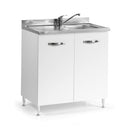 Mobile Sottolavello 80x50 cm con due ante bianco frassinato