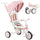 Triciclo per Bambini 5 in 1 96,5x49x101 cm con Maniglione e Cinture di Sicurezza Rosa