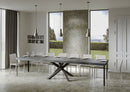 Tavolo Allungabile 130-390x90x77 cm Volantis Premium Cemento Telaio Antracite 
