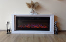 Camino Elettrico da Pavimento 72,5x158x30 cm Effetto Fiamma 1500W Bernard & Hermes Bianco