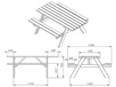 Tavolo con Panche da Campeggio Picnic 177x153x74A cm Picnic Oasi inclusive in Legno di Pino Impregnato Marrone  