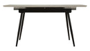 Tavolo da Pranzo Allungabile Matt 120x80x75 cm in Metallo e Ceramica Nero e Bianco      