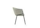 Set 2 Sedie Medea 53x60x78 cm in Tessuto Easy-Clean Bouclé Grigio Chiaro      