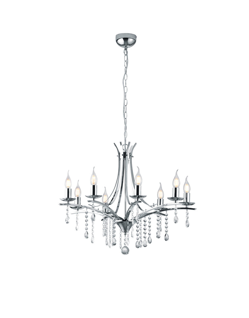 Lampadario da Interno  E14 in Metallo Cromo