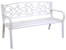 Panca da Giardino 124x57x78 cm in Ferro Bianca