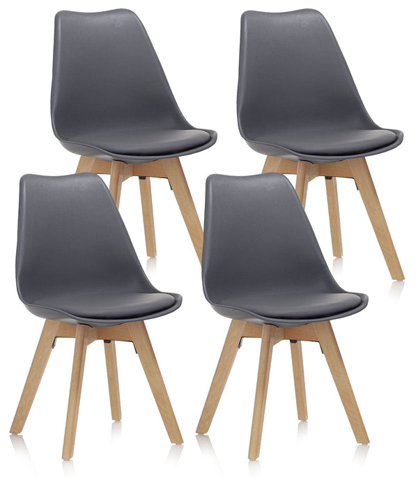 Set mit 4 Stühlen 48,5 x 47 x 81,5 cm in grauem Kunstleder prezzo