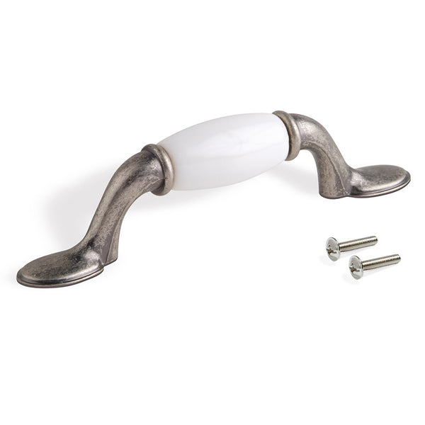 Emuca Möbelgriff Papua Lochabstand 76 Zamak Antik Silber sconto