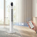 Ventilatore a Torre 31x31x111 cm Oscillante a 70° 4 Modalità 3 VelocitàTimer 24 Ore in PP e ABS Bianco      