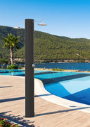 Doccia Solare da Giardino 70 L 2 Soffione Eco Rain e 2 Miscelatore Temporizzato Arno T2N Nero Opaco 