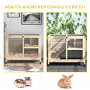 Conigliera Gabbia per Conigli 91,5x53,3x73 cm 2 Piani in Legno