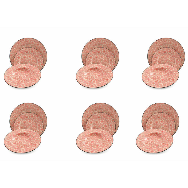 Servizio Piatti 18 Pezzi in Gres Villa d'Este Piper Flowers