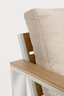 Set 4 Pezzi Salotto da Giardino con Divano 2 Poltrone e Tavolino in Alluminio e Polywood Leandro Bianco e Beige