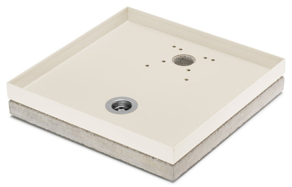 acquista Base Portaciottolo per Fontane 40x40x8 cm in Metallo con Base in Cemento Belfer 42/BSE/10 Avorio