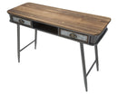 Console Illinois 111x40x76 cm in Ferro e Legno di Abete Grigio e Grigio e Naturale