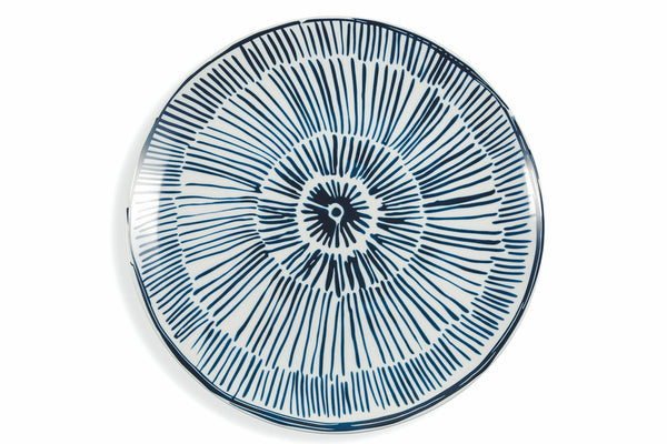 prezzo Set 4 Servierteller aus Porzellan Unterglasur weiß mit blauen Linien Villa d'Este Home Tivoli Masai