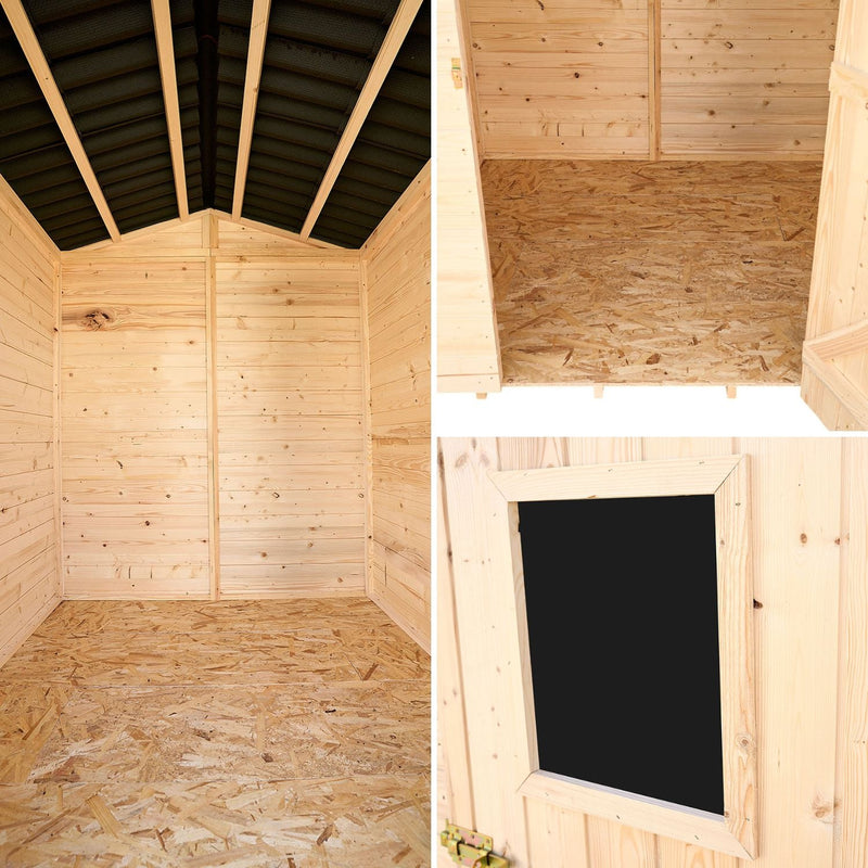 Casetta Box da Giardino 1,6x1,6 m con Pavimento in Legno Picea Massello 16mm Eden