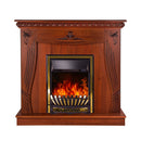 Camino Elettrico da Pavimento 103,5x110x30 cm Effetto Fiamma 2000W Napoli & Meridian Noce