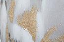 Dipinto su Tela Bianco/Oro Flower 80x3,7x100 cm in Legno di Pino e Canvas Multicolor