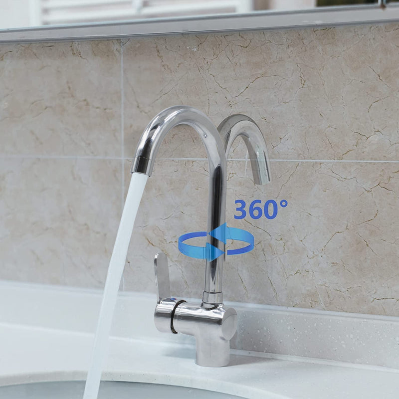 Rubinetto Lavabo Miscelatore Posillipo Bocca Alta Girevole 360° Cromato