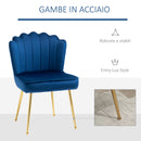 Set 2 Sedie Imbottite 57x58x88 cm in Tessuto Effetto Velluto Blu